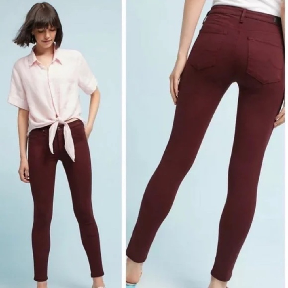 Adriano Goldschmied Legging Ankle Pants Burgundy Size 29R